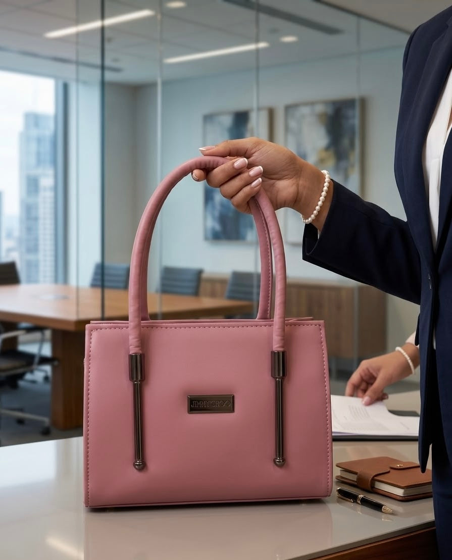 Elegant Blush Pink Hand Bag for Women - Shoulder bags for women-luxury-Office & Formal Handbag